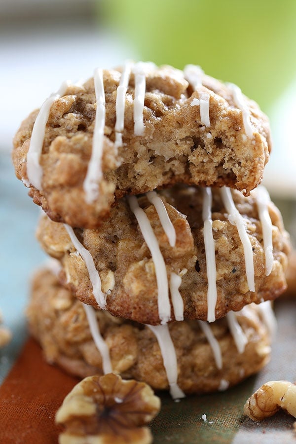 Apple Walnut Oatmeal Cookies are full of warm fall flavors and take just 30 minutes to make from start to finish. You don't even need an electric mixer!