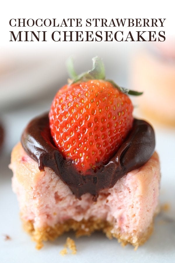 Chocolate Strawberry Mini Cheesecakes - Handle the Heat