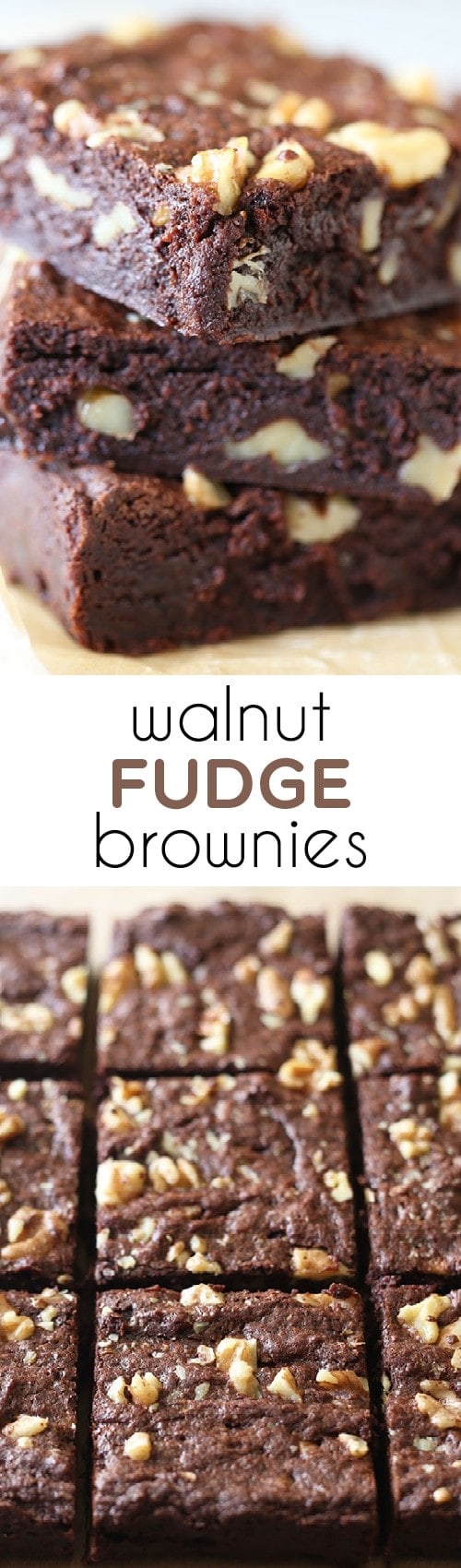 Our new GO-TO brownie recipe!! So much better than box mix brownies, but practically as easy! Walnut Fudge Brownies.