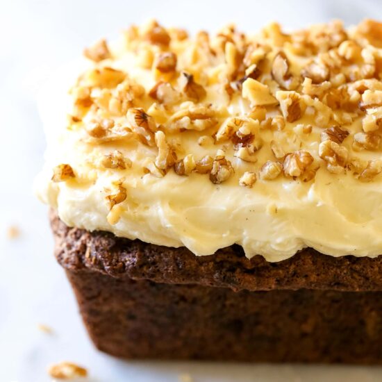 Carrot Walnut Loaf with Cream Cheese Frosting
