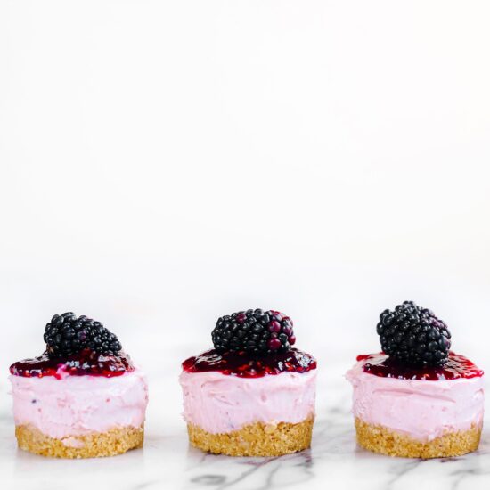 No Bake Mini Blackberry Cheesecakes Recipe