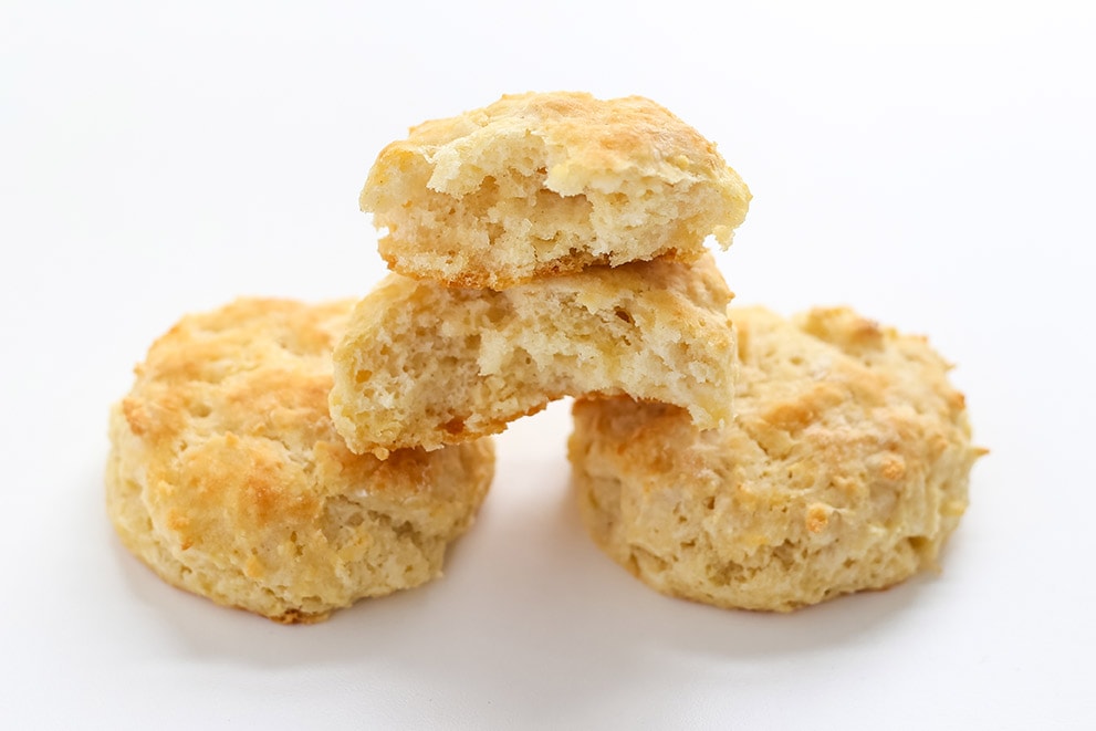 Biscuits made with DIY buttermilk substitution