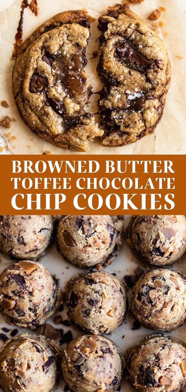 Browned Butter Toffee Chocolate Chip Cookies