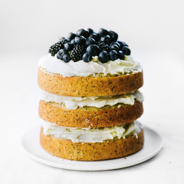 Vanilla Poppy Seed Cake with Whipped Ganache