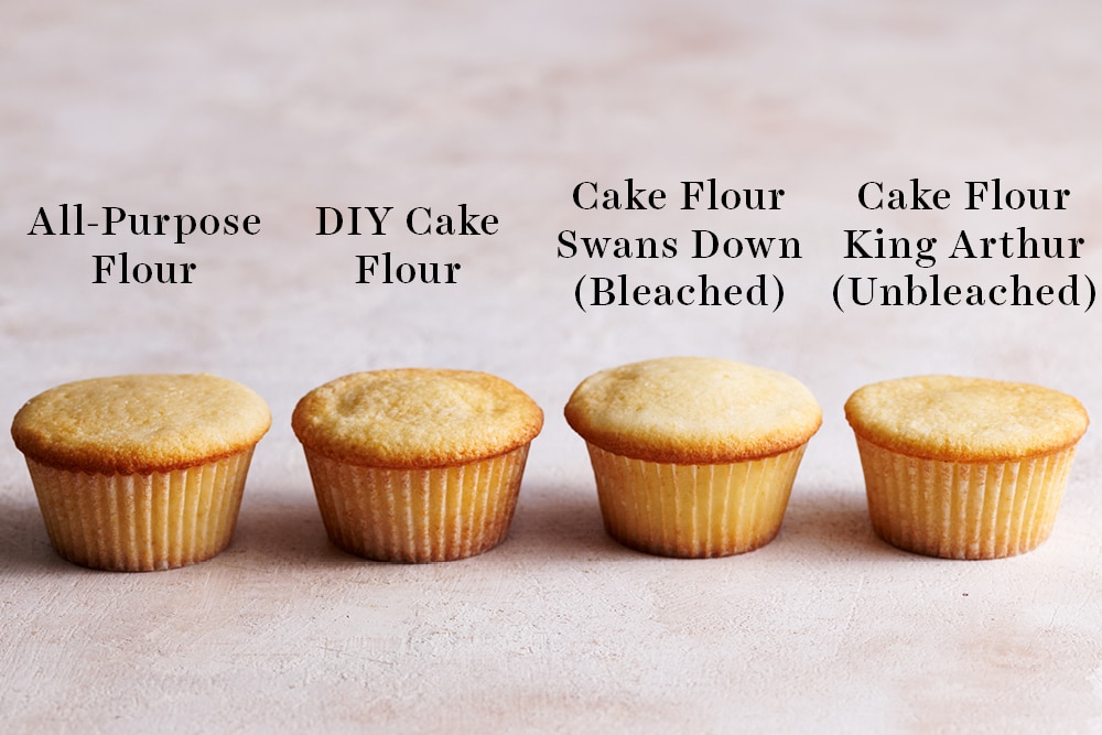 comparison of type of cake flour in cupcakes