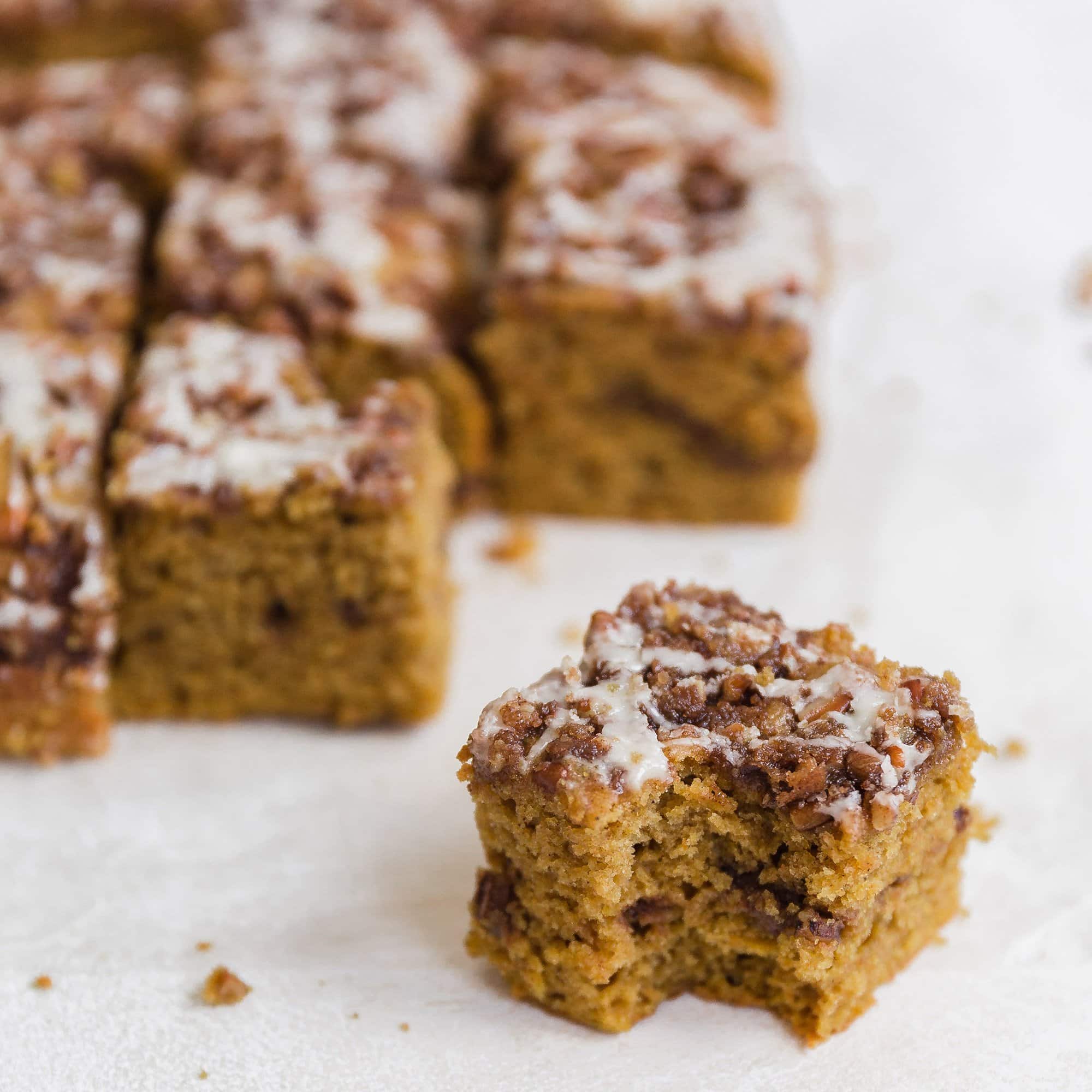 Pumpkin Spice Coffee Cake Square