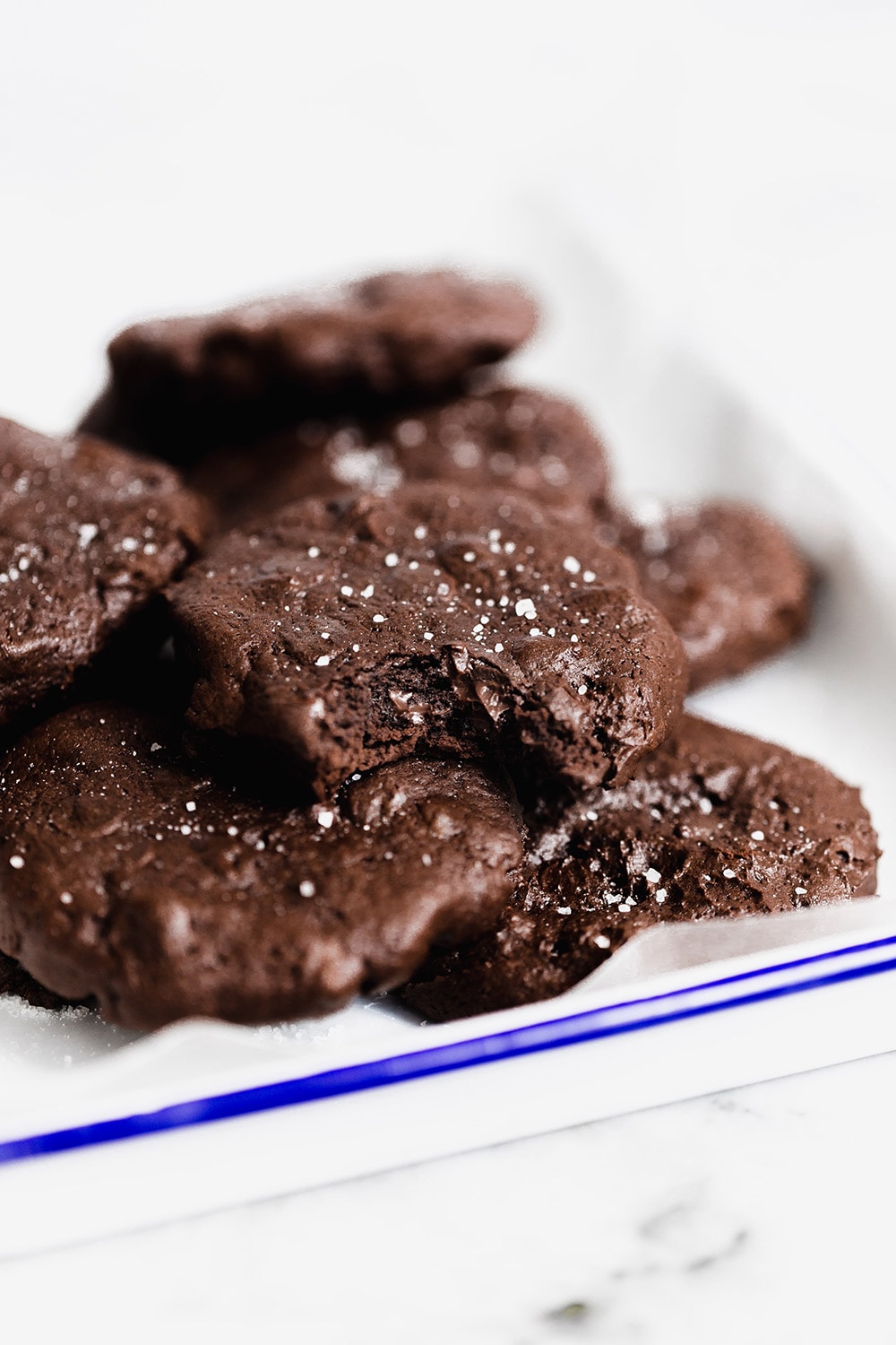 Soft Batch Double Chocolate Cookies are sinfully thick, rich, and gooey and loaded with an almost obscene amount of chocolate!