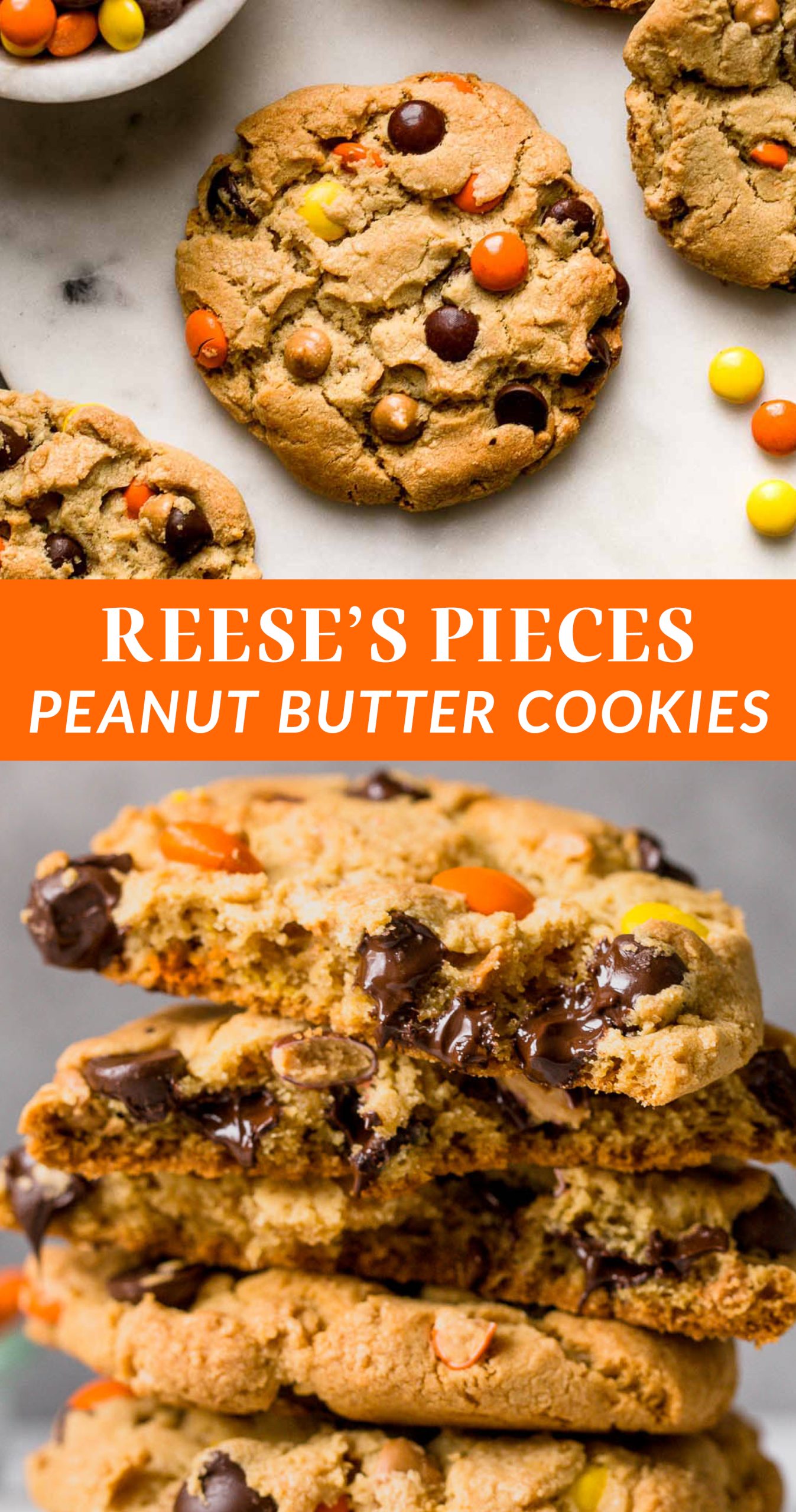 Giant Reese's Pieces Chocolate Chip Cookies