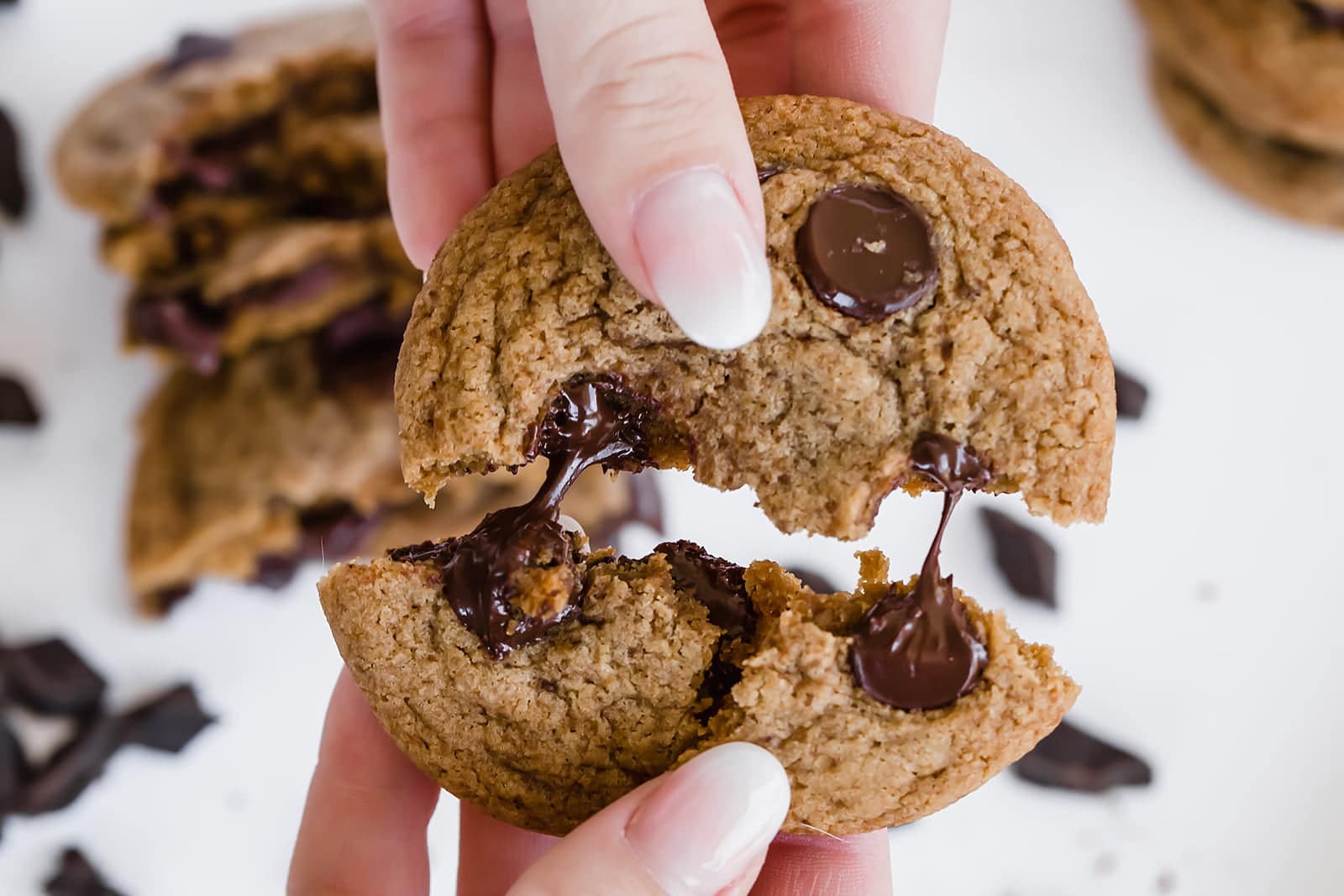 Easy healthy chocolate chip cookies made with whole wheat flour!