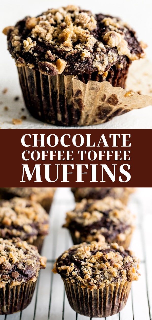 Chocolate Coffee Toffee Crunch Muffins