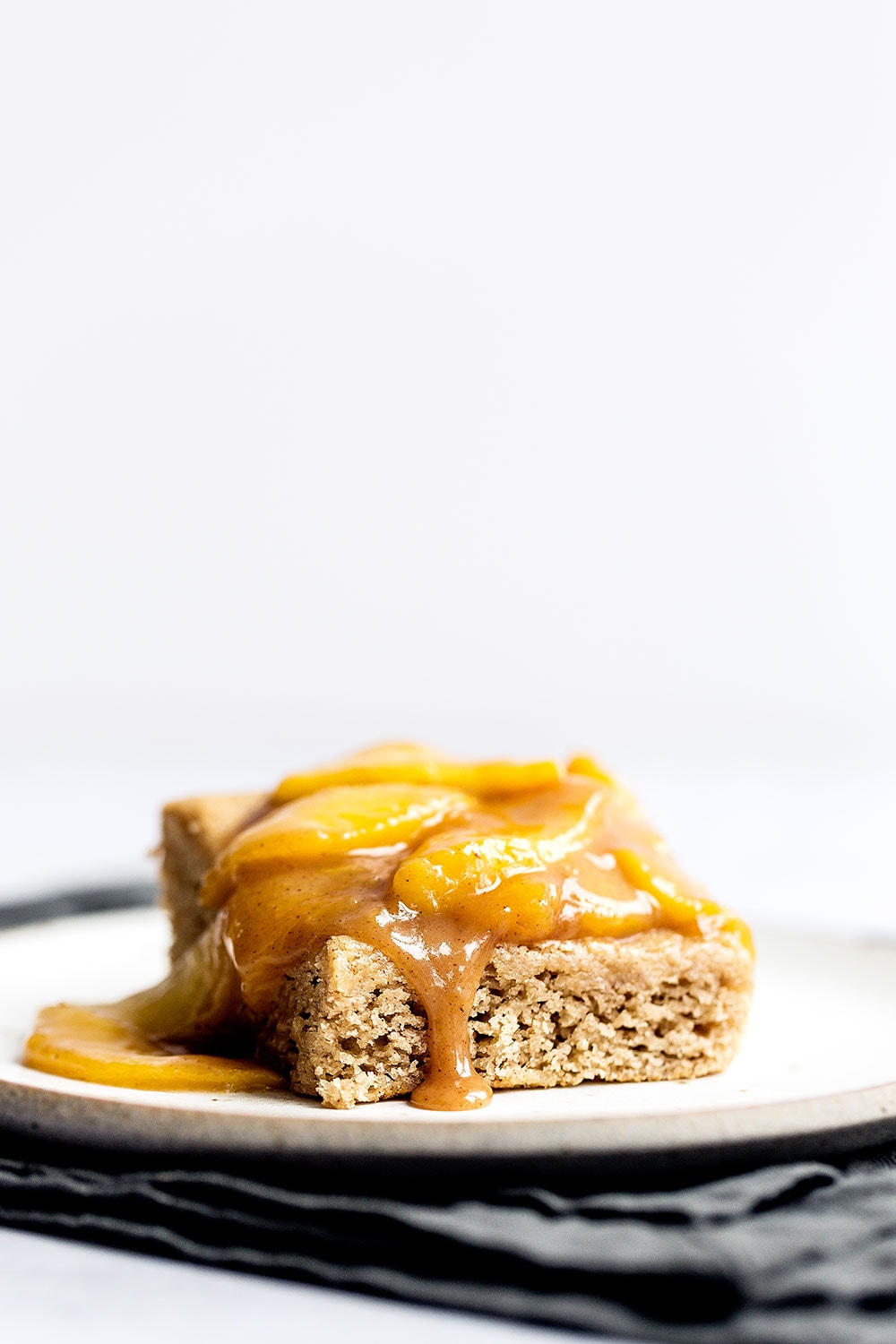 Homemade caramel peach snickerdoodle cookie bars