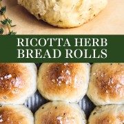 Ricotta Herb Bread Rolls are amazingly soft, tender, and pillowy in texture with tons of rich and earthy flavors. These are bound to become a family favorite this Thanksgiving dinner, Christmas or any holiday! You'll love this easy homemade, from-scratch recipe. #breadroll #homemadebread #dinnerroll