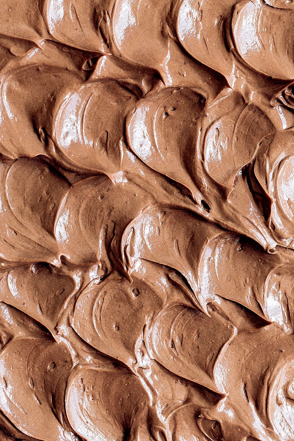 Silky smooth chocolate Swiss Meringue Buttercream for the Best ever chocolate cake!