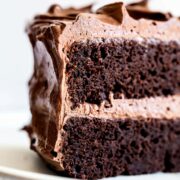 Fudgy slice of the best chocolate cake recipe