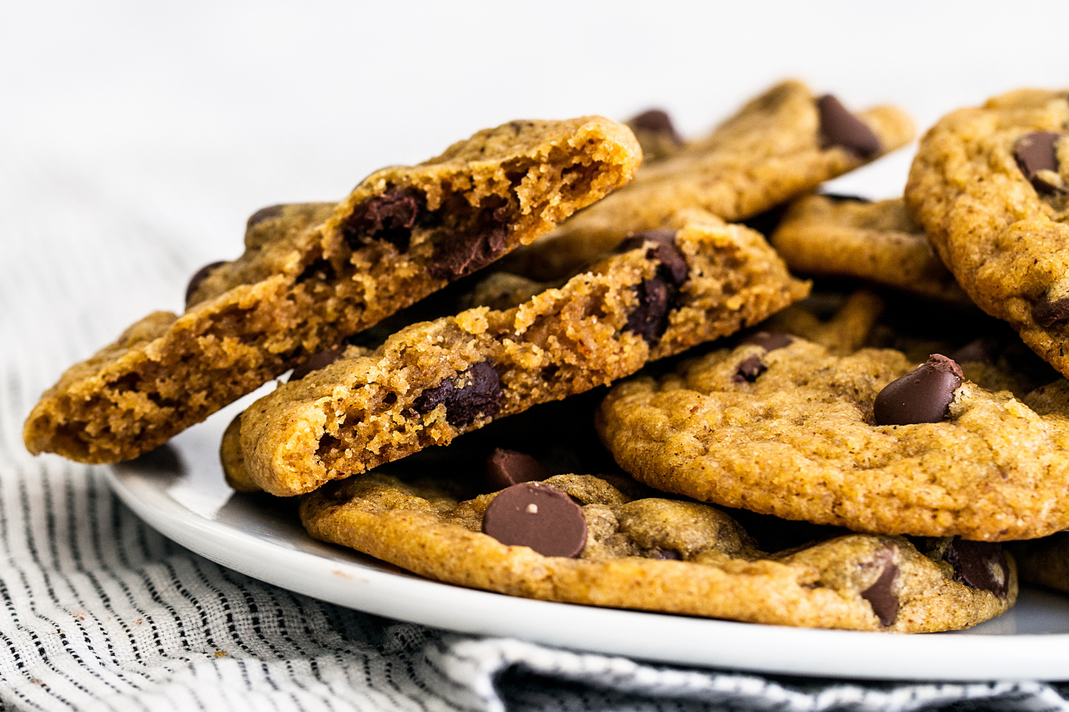 Easy browned butter pumpkin spice chocolate chip cookies are a fall favorite!