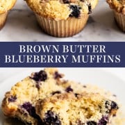 The BEST Brown Butter Blueberry Muffins