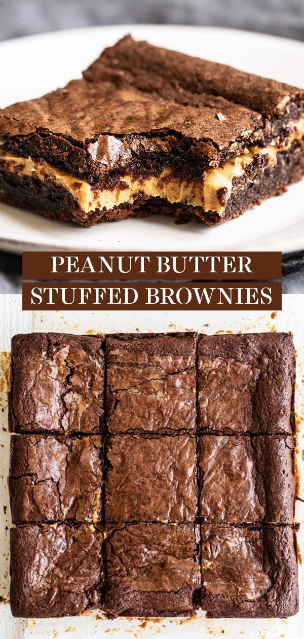 Easy Peanut Butter Stuffed Brownies