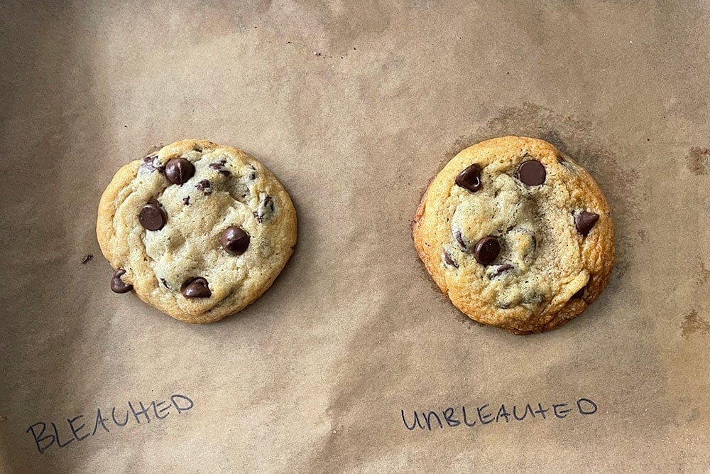 Bleached vs. unbleached cookie comparison