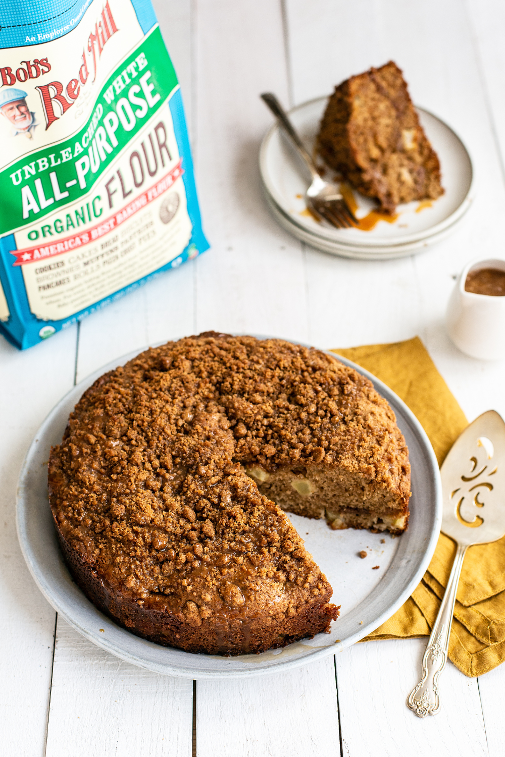Bob's Red Mill flour being used in my apple coffee cake