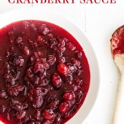 Easy homemade Cranberry Sauce made with fresh cranberries and enhanced with fresh orange juice! A must-have on any Thanksgiving dinner table and perfect for serving a crowd! Make a week ahead of time. The BEST recipe. #cranberrysauce #homemadecranberrysauce #thanksgivingrecipes