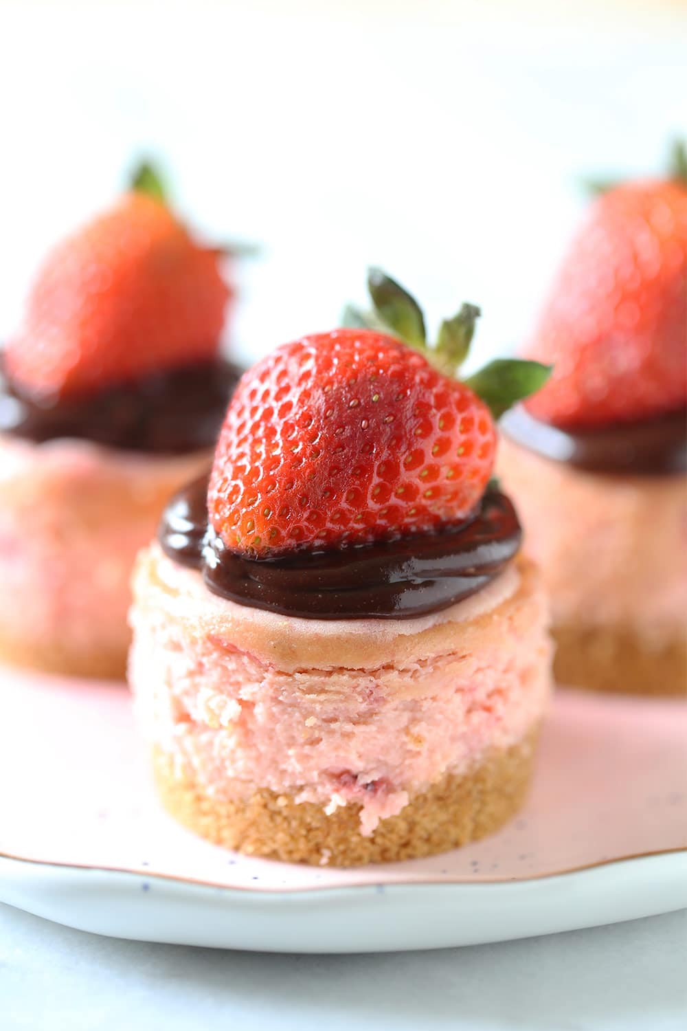 Chocolate Strawberry Mini Cheesecakes