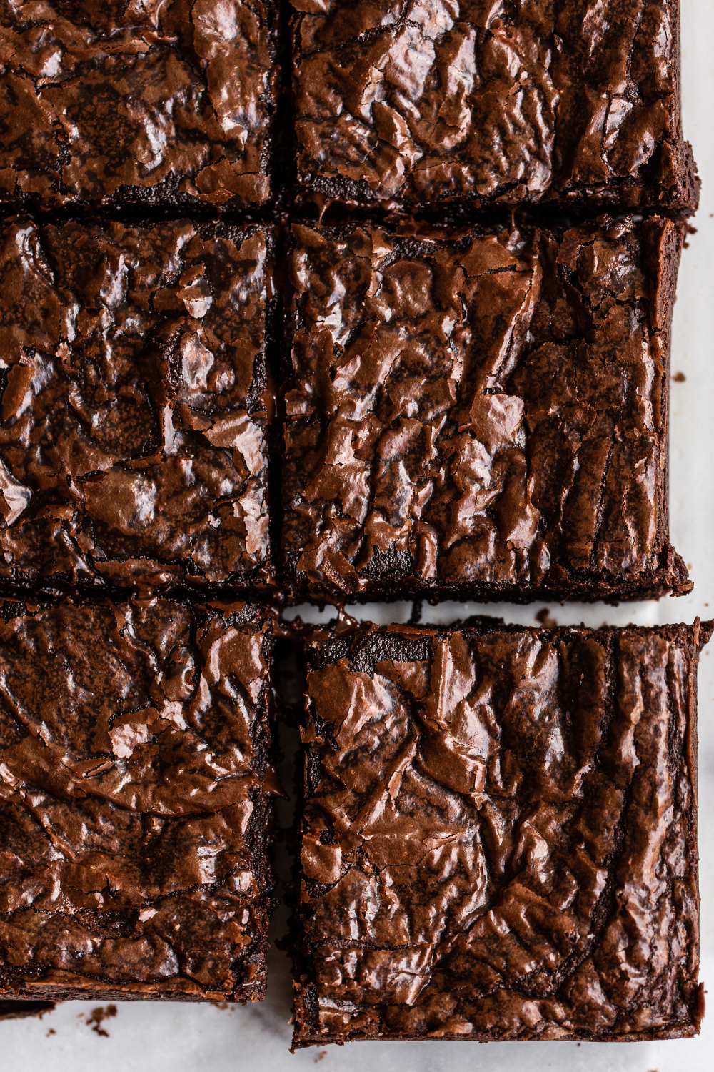 Brown butter brownies sliced into perfect squares