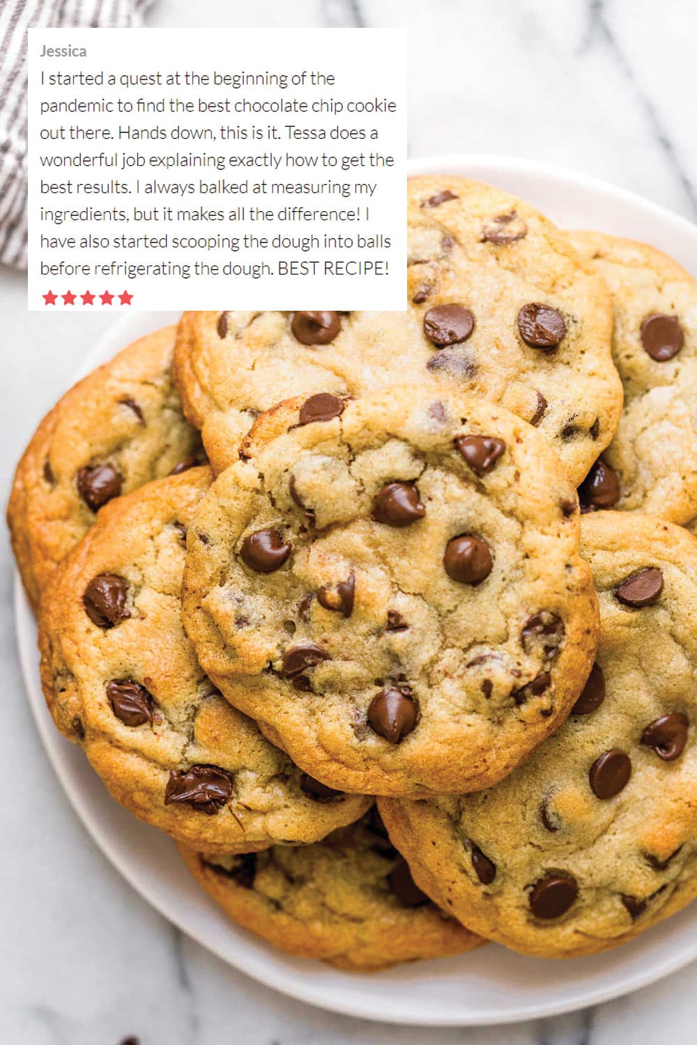 Ultra thick bakery style chocolate chip cookie recipe