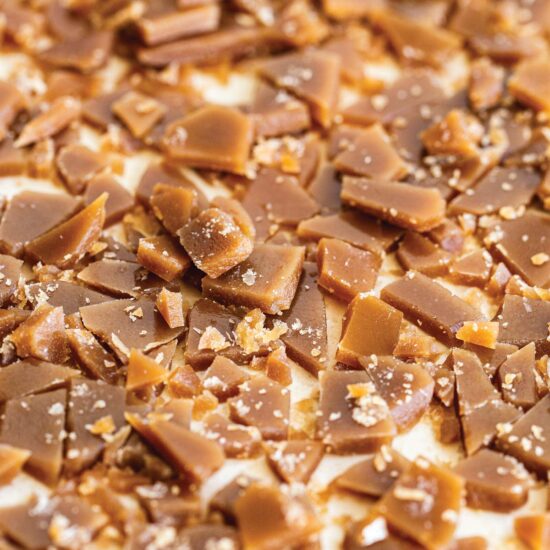 chopped up pieces of DIY toffee bits