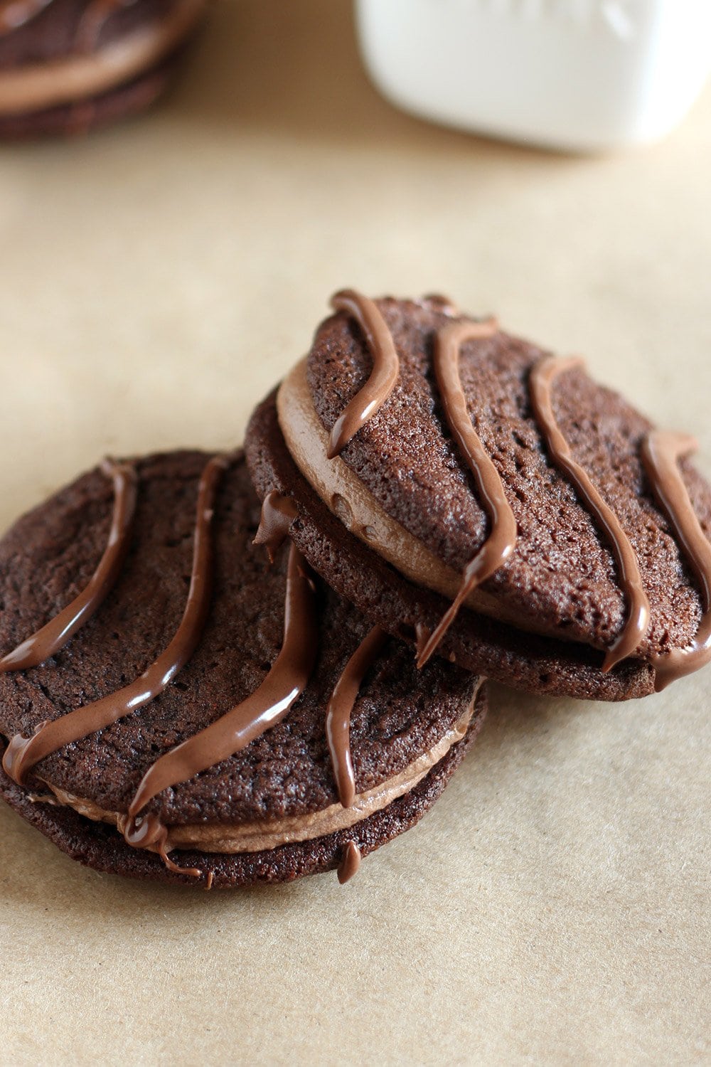 homemade fudge rounds on parchment paper