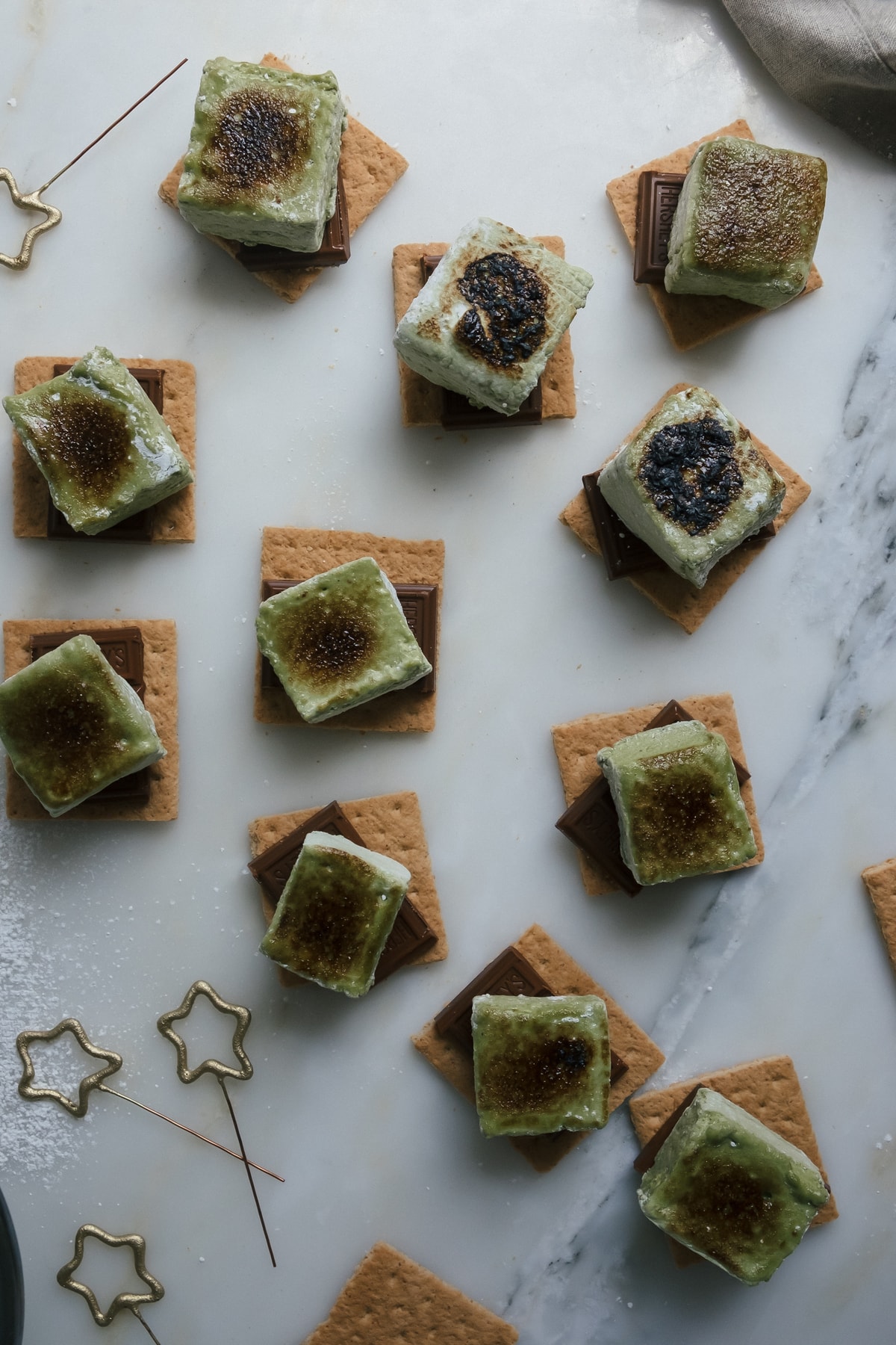 Homemade matcha marshmallows make up these Matcha S’mores for this unexpected St. Patrick's Day dessert from A Cozy Kitchen.