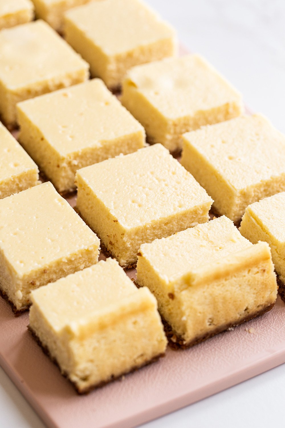cheesecake bars, cut into squares