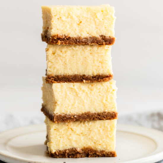 stack of delicious cheesecake bars