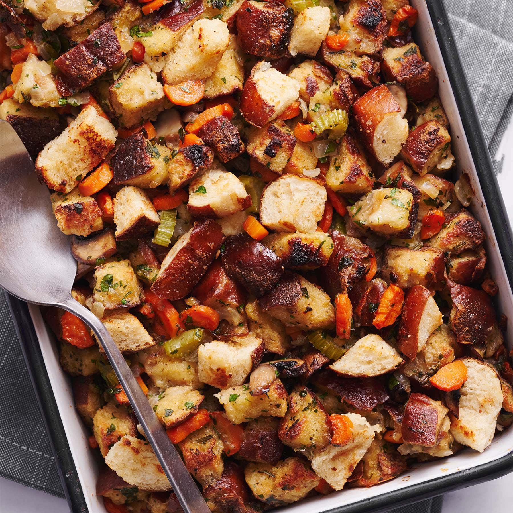 the best stuffing recipe made with soft pretzels