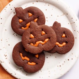 Jack-o’-Lantern Chocolate Sugar Cookies