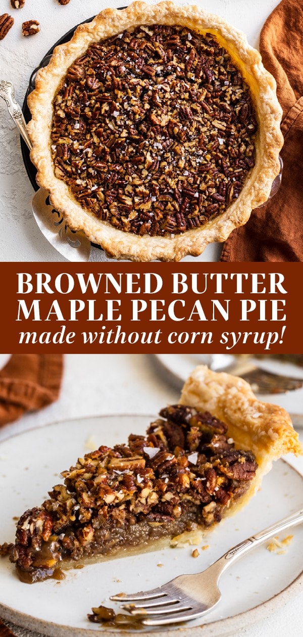 Browned Butter Maple Pecan Pie Recipe (Without Corn Syrup!)