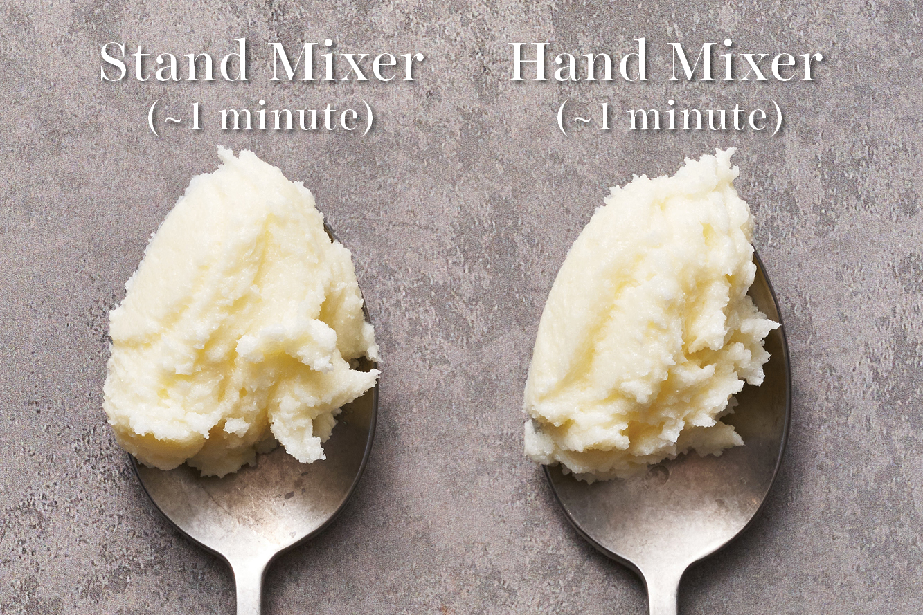 butter and sugar creamed with a stand mixer vs a hand mixer for 1 minute