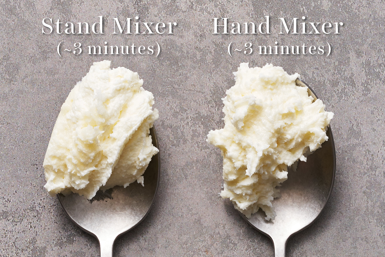 butter and sugar creamed with a stand mixer vs a hand mixer for 3 minutes