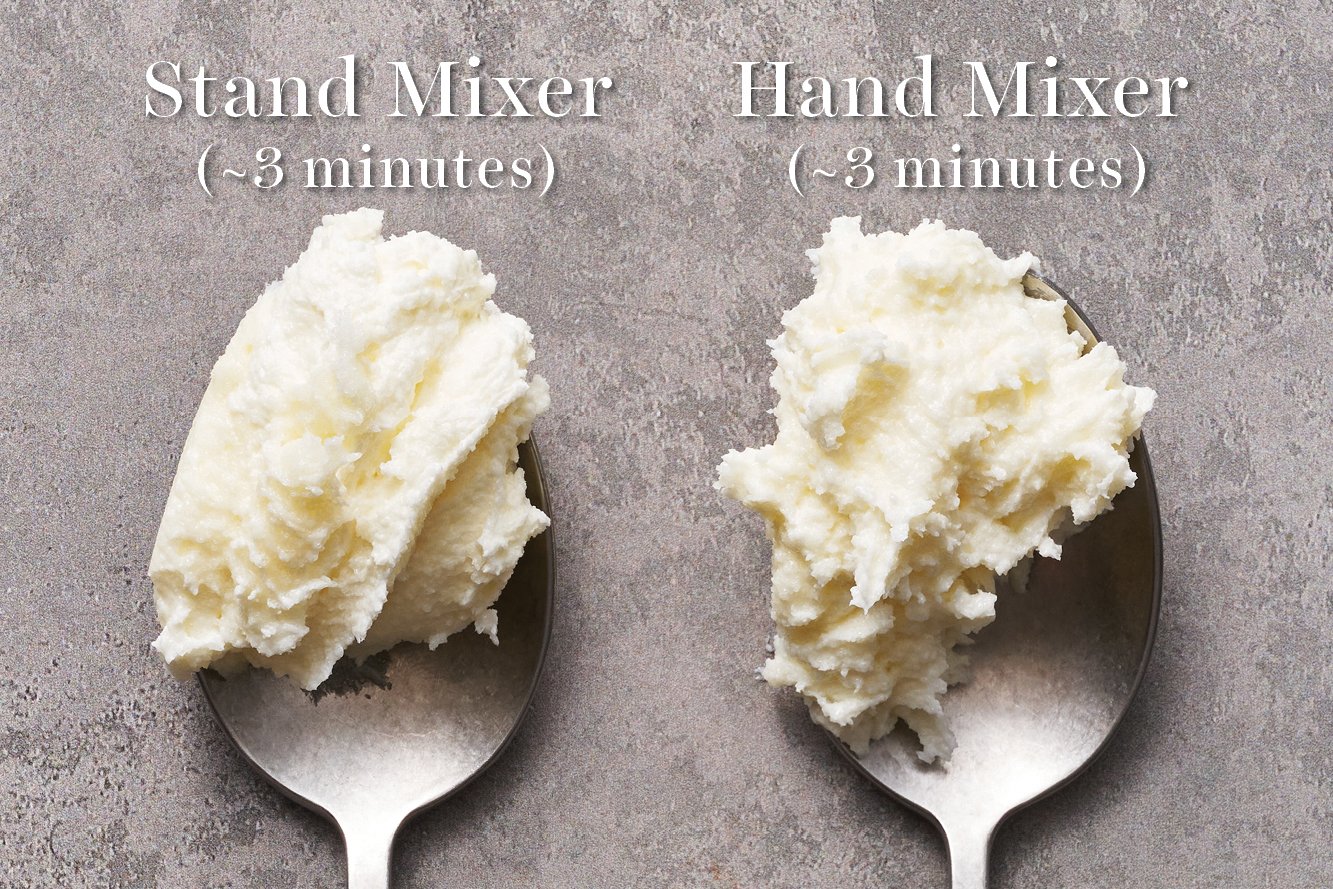 butter and sugar creamed with a stand mixer vs a hand mixer for 5 minutes