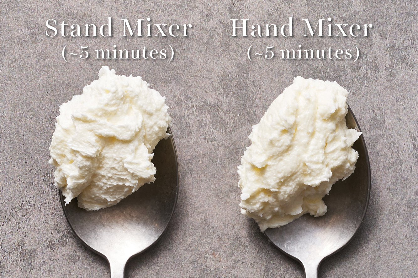 butter and sugar creamed with a stand mixer vs a hand mixer for 5 minutes