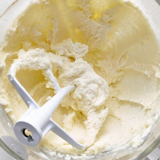 perfectly creamed butter and sugar in a mixing bowl