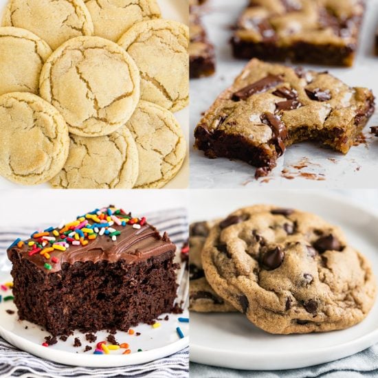 collage of easy dessert recipes