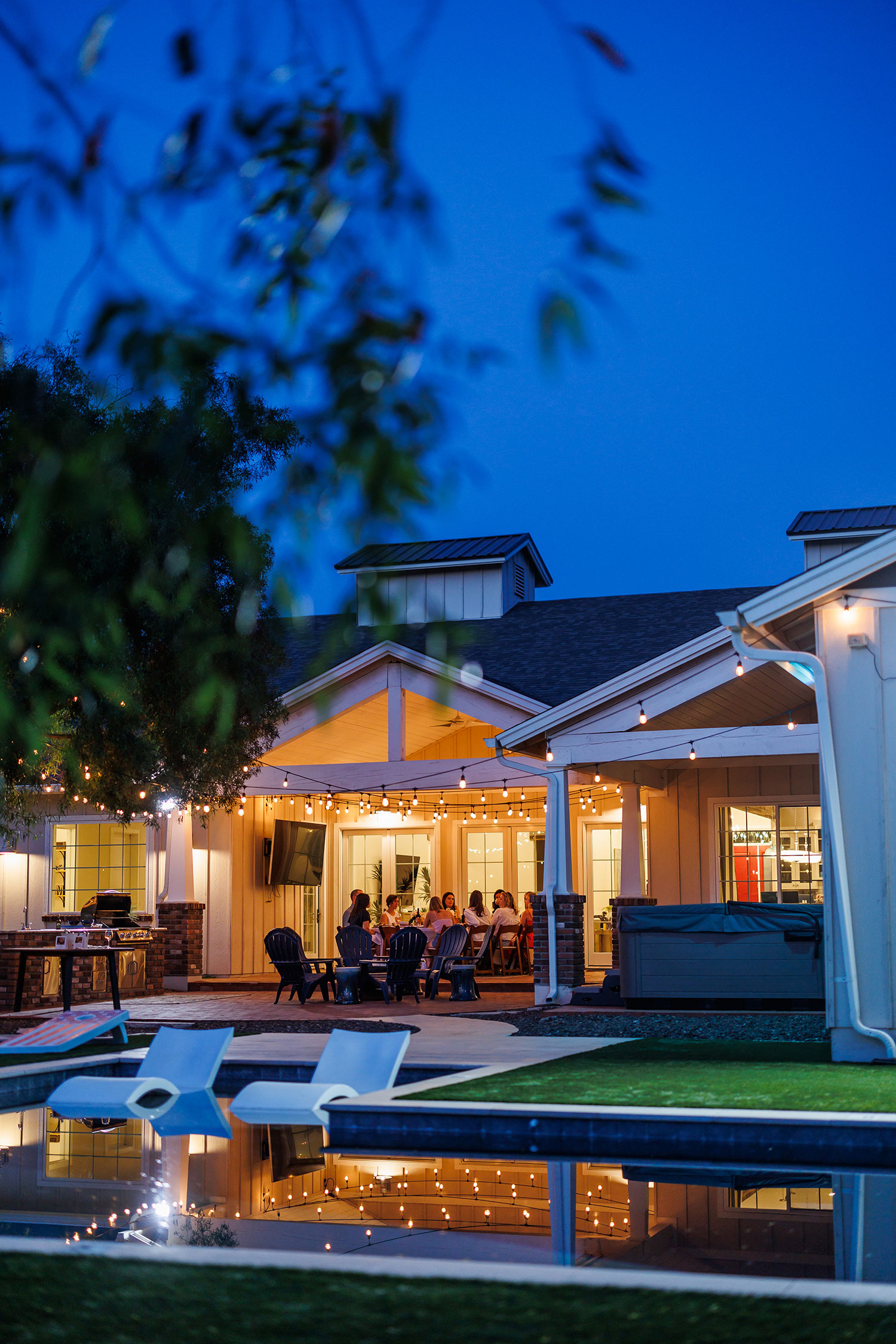 nighttime photo of Scottsdale retreat house