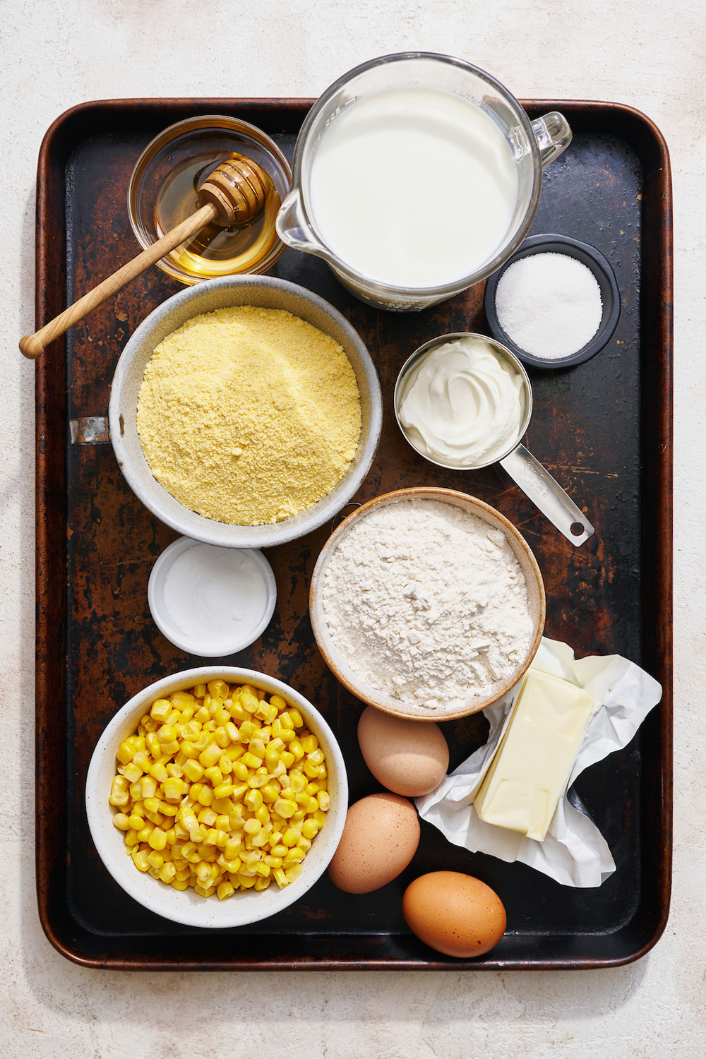 ingredients for this recipe on a tray