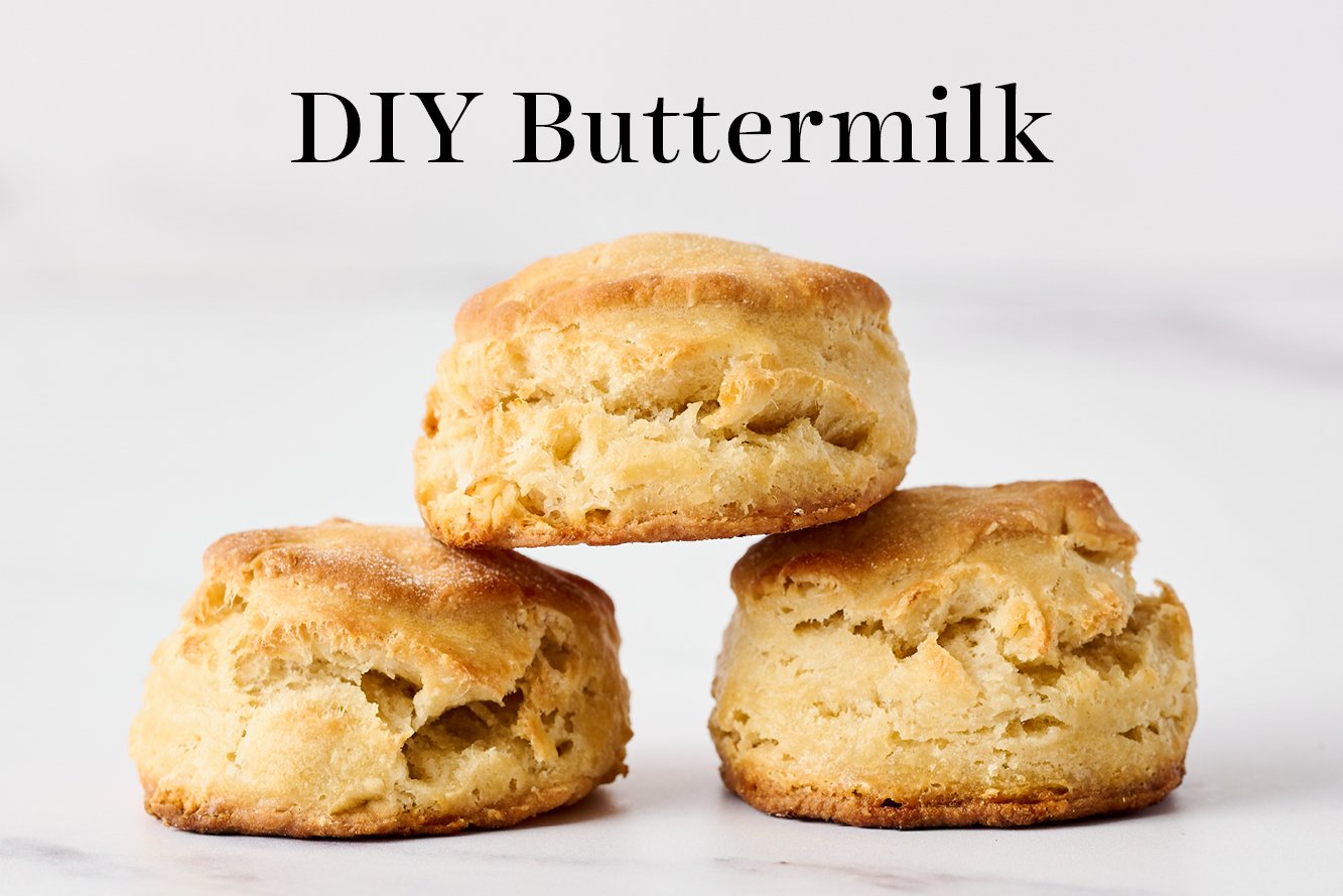 biscuits made with DIY Buttermilk, showing the structural differences