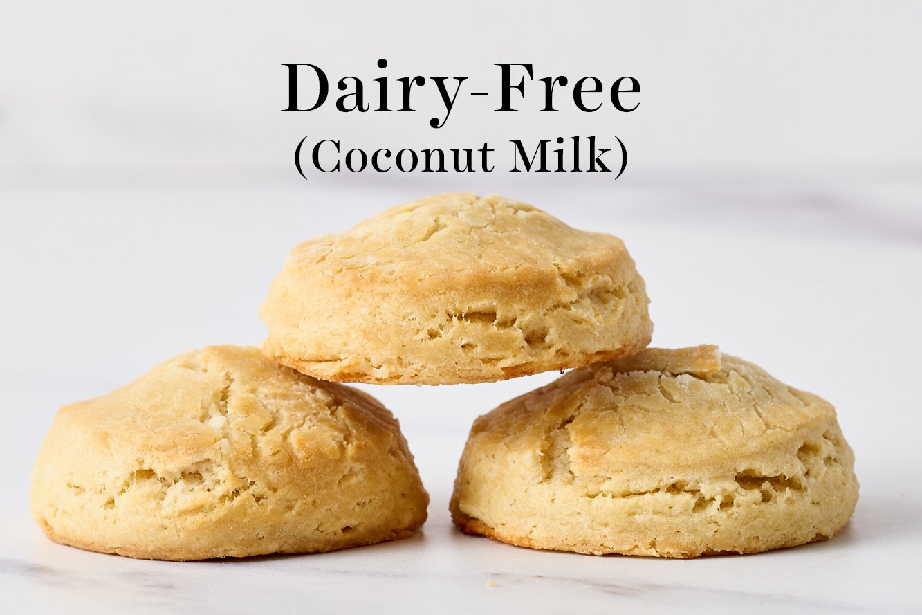 biscuits made with coconut milk as a DIY buttermilk as a vegan alternative to buttermilk. These biscuits are short and don't taste good