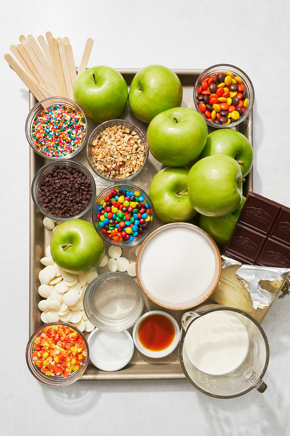 all ingredients for this recipe on a baking tray.