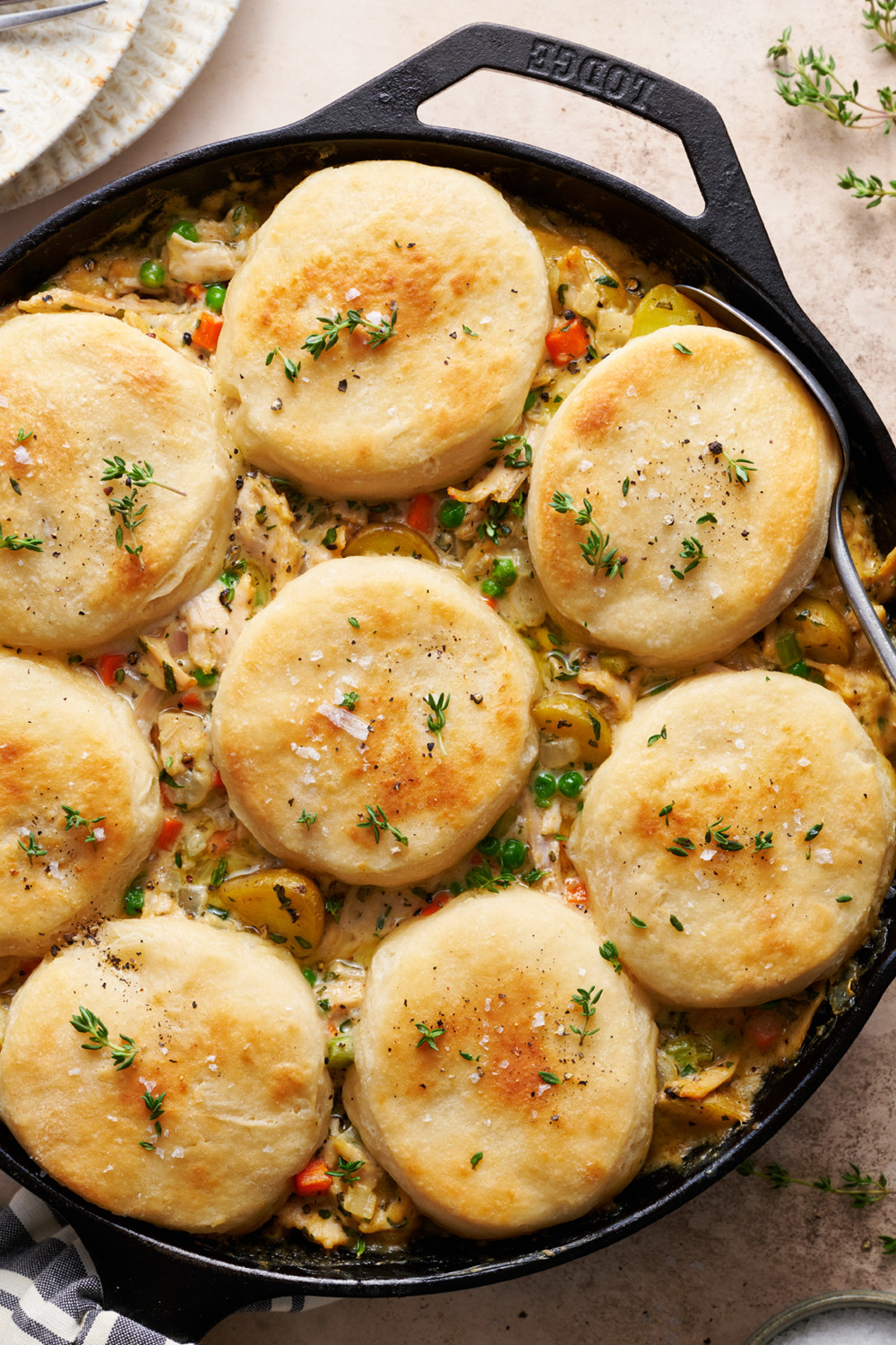 Chicken Pot Pie Recipe with Biscuits