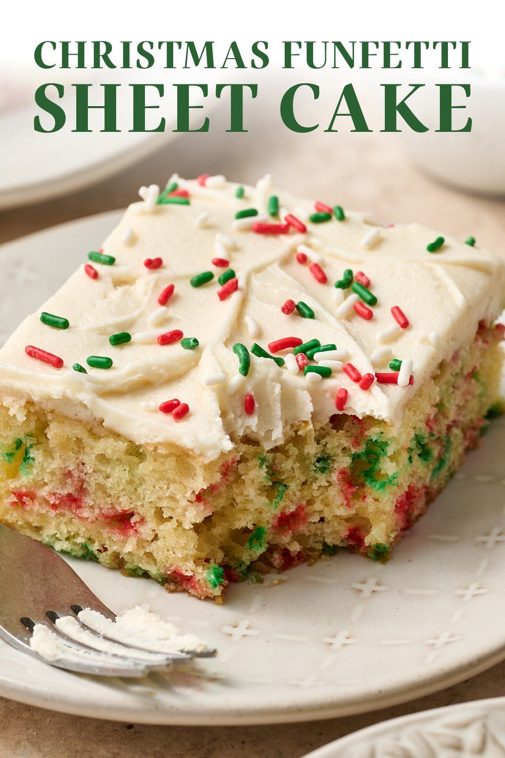 Christmas Funfetti Sheet Cake
