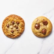 cheap vs expensive cookies on a marble surface