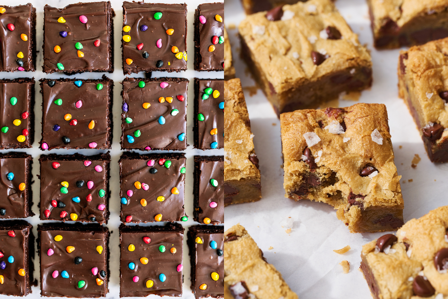 rainbow chip-topped Cosmic Brownies or classic blondies are both great St. Patrick's Day dessert recipes.